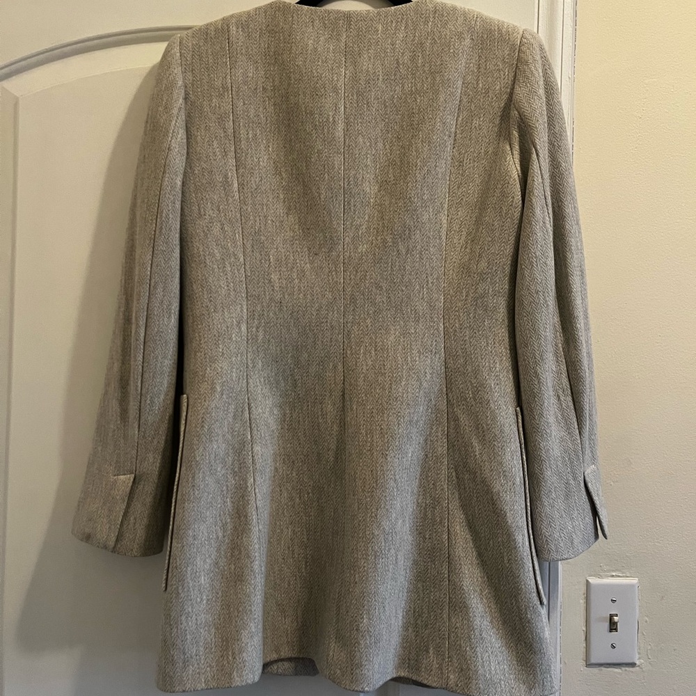 NWT Zara Gray Marl Frock Coat Jacket Pockets M